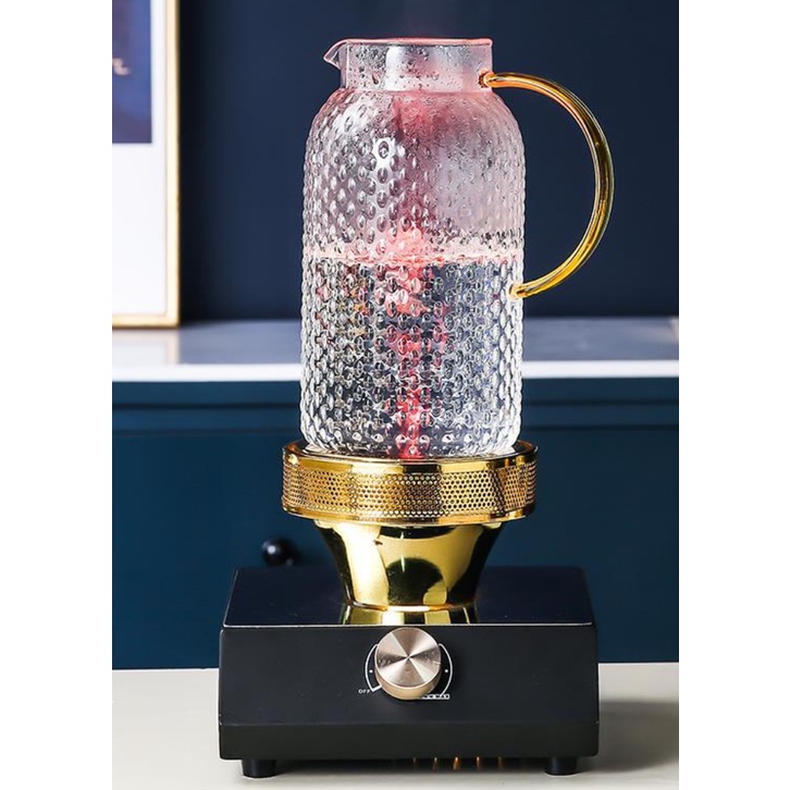 Bộ Cốc Thủy Tinh Cao Cấp. Cốc thủy tinh viền vàng vân họa tiết mặt trời.