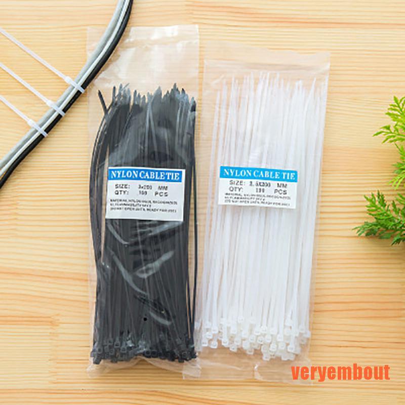 Bộ 100 Dây Buộc Bằng Nhựa Nylon Chống Lão Hóa 2.5 * 20cm / 2.5 * 10cm