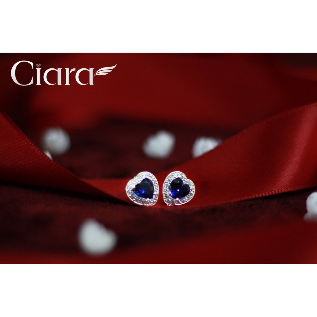 Bông tai trái tim của biển bạc 925