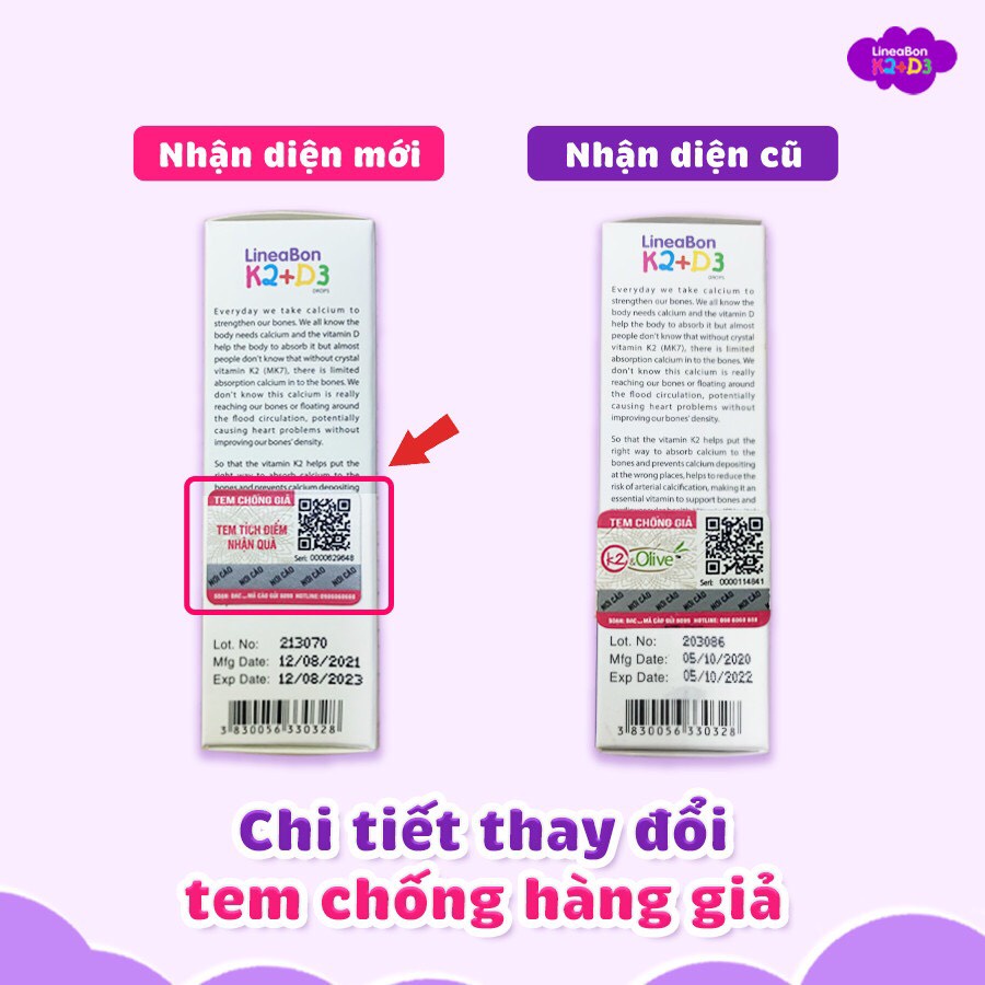 LineaBon Vitamin D3 K2 bổ sung K2 và D3 giúp tăng hấp thu canxi - Trẻ cao lớn khỏe mạnh 09/25