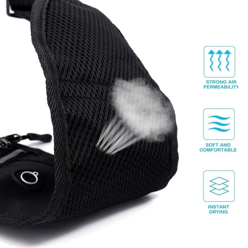 1 Túi Đeo Hông Đựng Điện Thoại Bằng Vải Oxford Nhẹ Thoáng Khí Chống Nước Thể Thao Cho Unisex