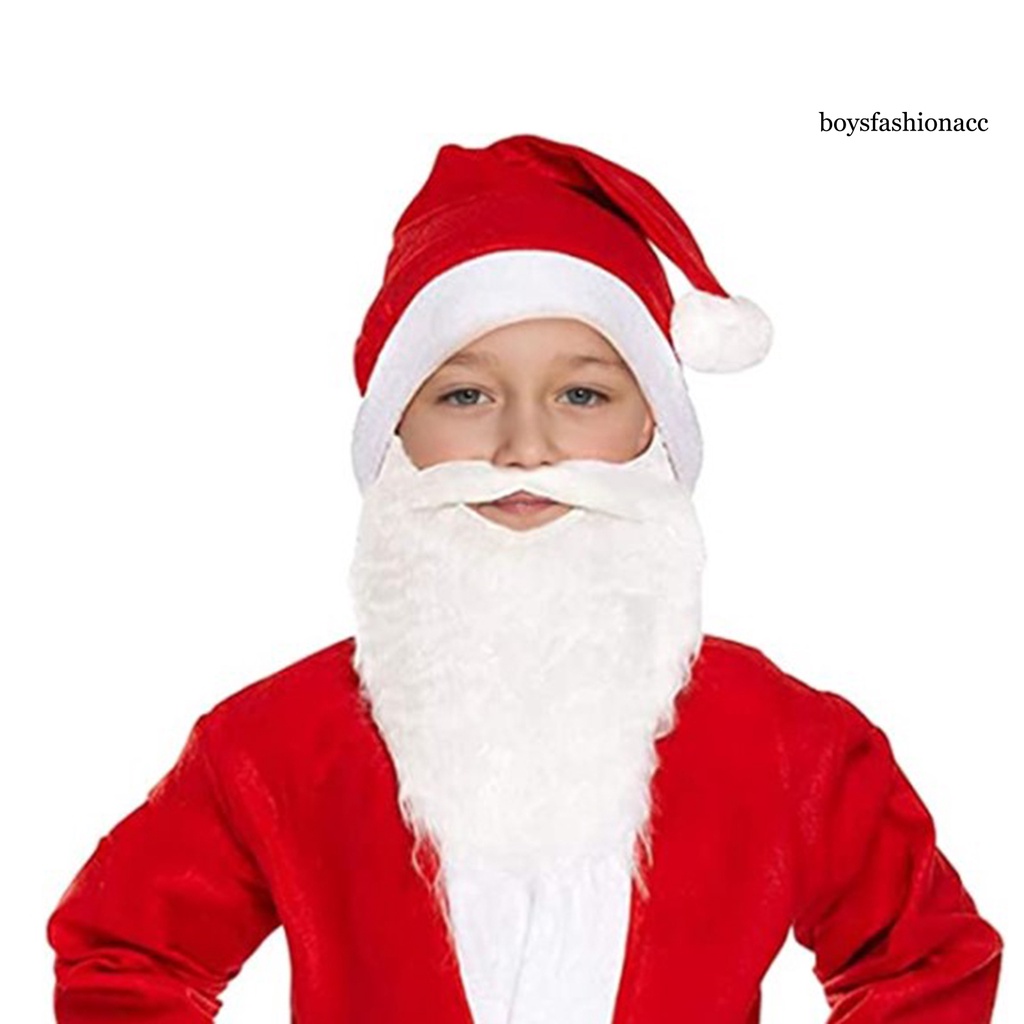 Bộ Râu Giả Xoăn Mềm Mại Co Giãn Hóa Trang Ông Già Noel Cho Người Lớn / Trẻ Em Biểu Diễn Giáng Sinh
