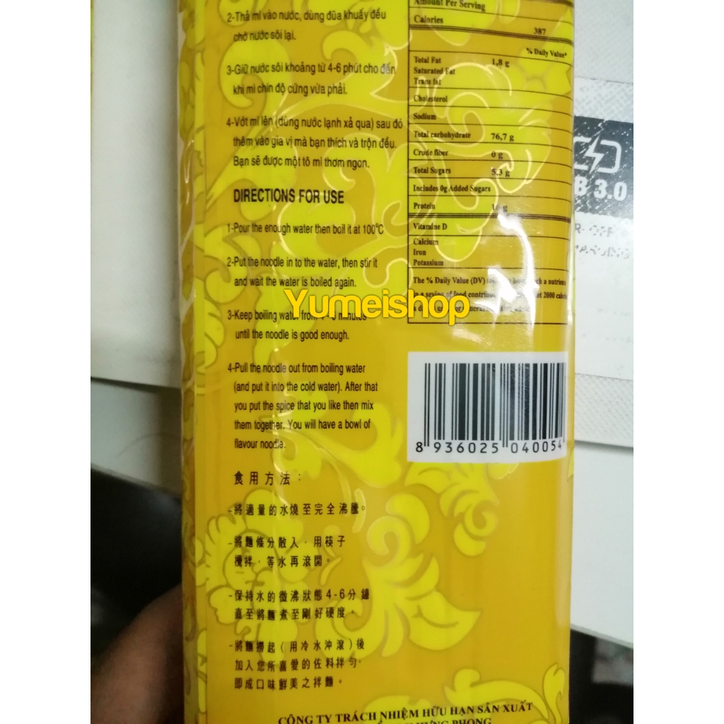[Siêu Hot] Mì Chỉ Đũa kiểu Người Hoa gói 250gr | BigBuy360 - bigbuy360.vn
