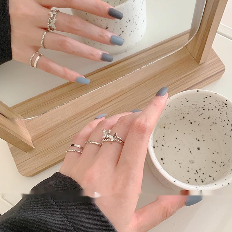 Bộ Bốn Nhẫn Hình Bướm Phong Cách Thời Trang Sang Trọng Dành Cho Nữ