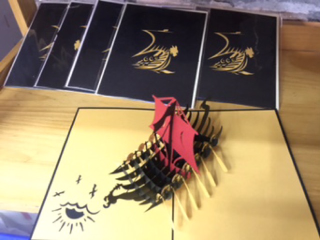 Thuyền 8  ( thuyền Đua ) -  Boat - Thiệp 3D ( 2 màu  ) | BigBuy360 - bigbuy360.vn