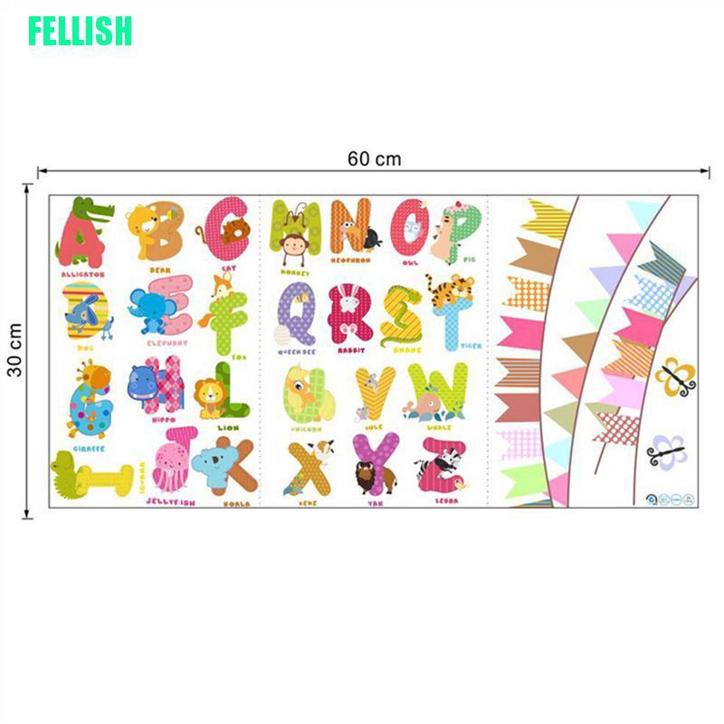 Miếng Dán Tường Hình Chữ Cái Và Động Vật Hoạt Hình Dễ Thương Trang Trí Phòng Cho Bé
