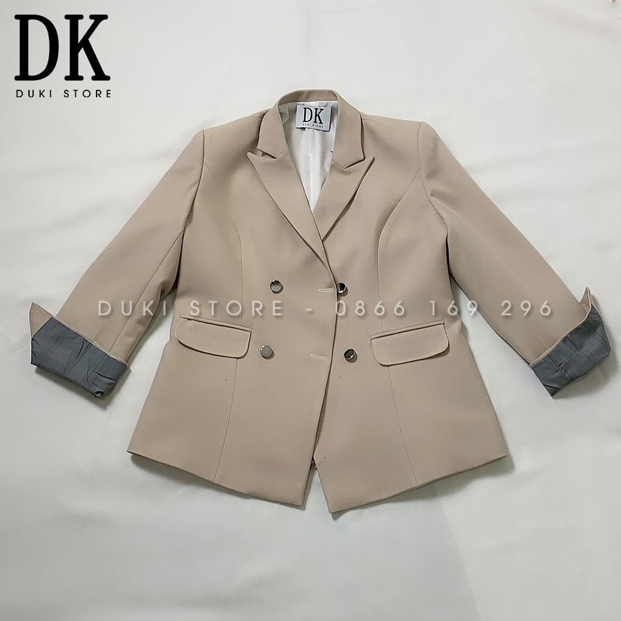 Áo Vest Nữ Blazer 2 lớp màu kem (video và ảnh chụp thật) kiểu dáng dài Hàn Quốc - DUKI STORE