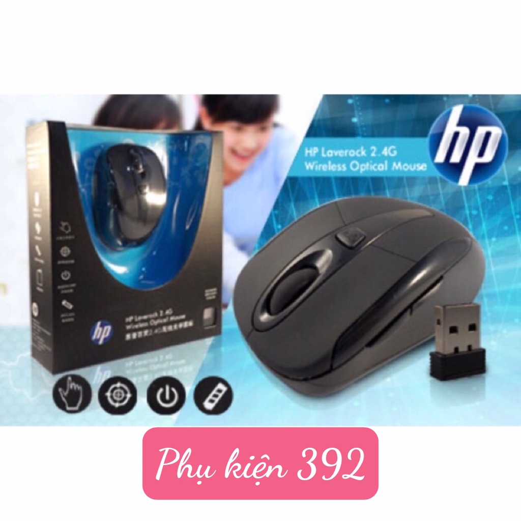 Chuột máy tinh không dây Hp Laverock 2.4G , 5 nút chính hãng cao cấp, mẫu mới 2021( SIÊU ÊM,NHẠY)