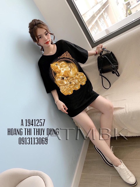 Áo thun form rộng chuột vàng in 3D