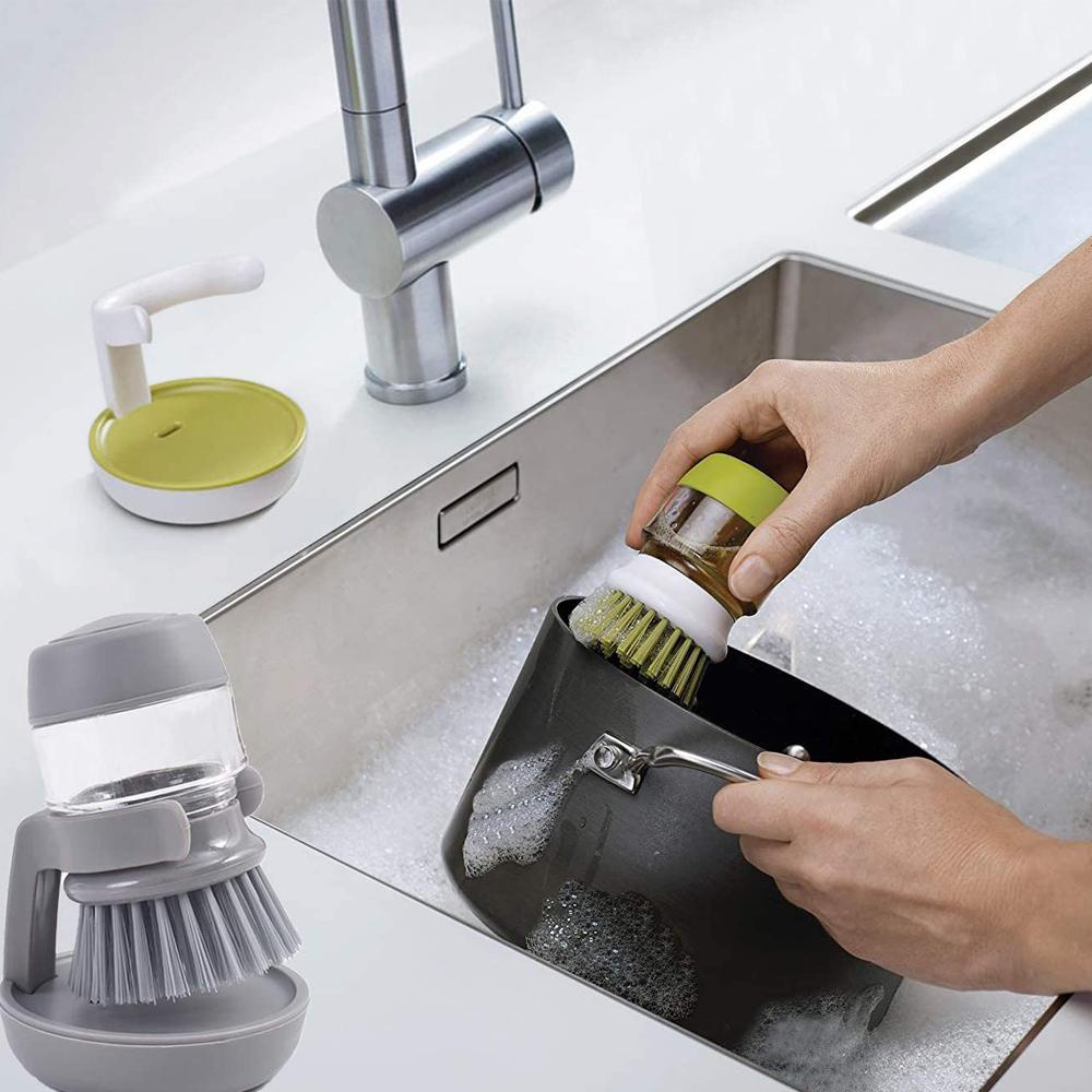 Bàn Chải Rửa Chén Có Ngăn Đựng Xà Phòng Đứng Tiện Dụng