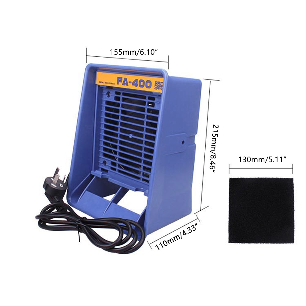 Thiết bị hút khói pcbfun 220V/110V FA-400 bằng sắt với 5 tấm lọc than hoạt tính