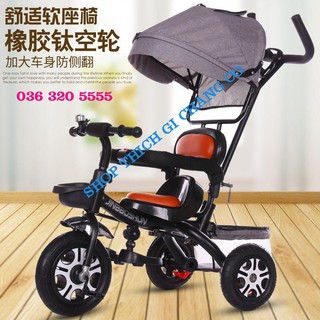 XE ĐẨY 3 BÁNH GHẾ DA CHO BÉ