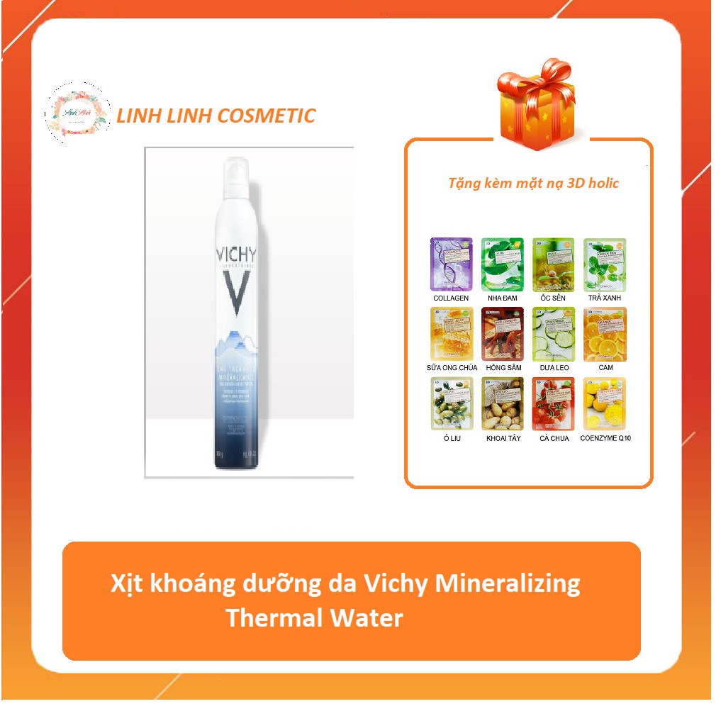 (tặng kèm mặt nạ 3D) Xịt khoáng dưỡng da Vichy Mineralizing Thermal Water 50-150-300ml