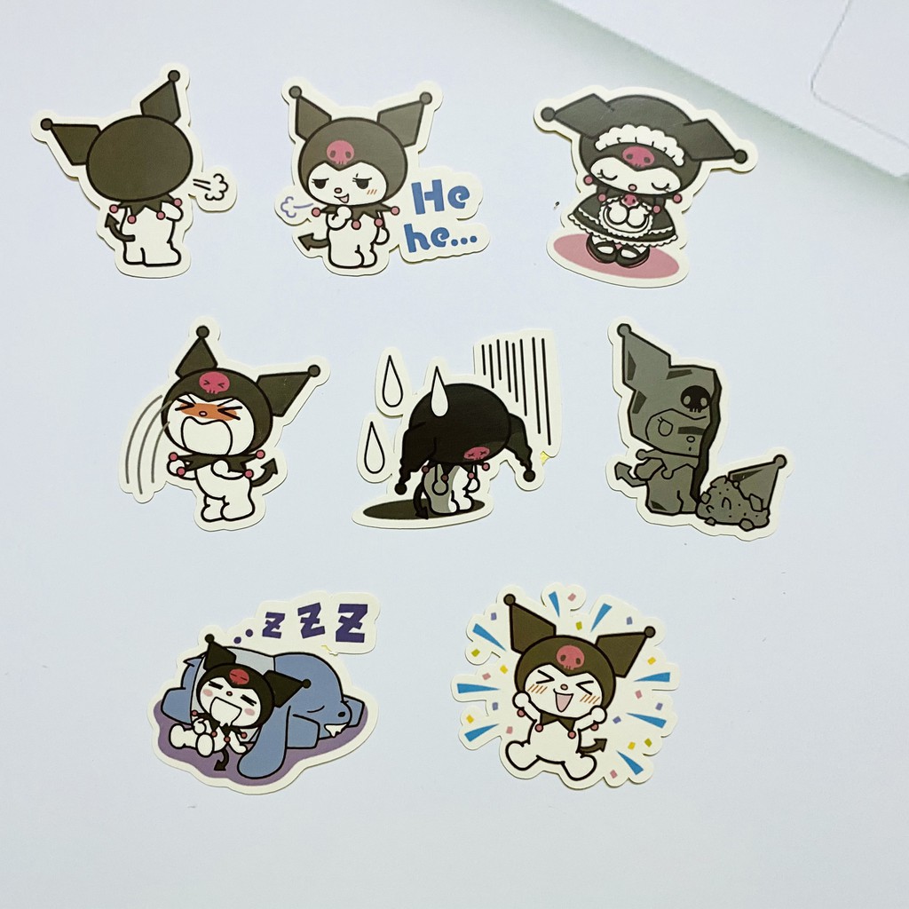 Sticker Animated Kuromi dán trang trí laptop, máy tính bỏ túi, vali, điện thoại, đàn ghita,...