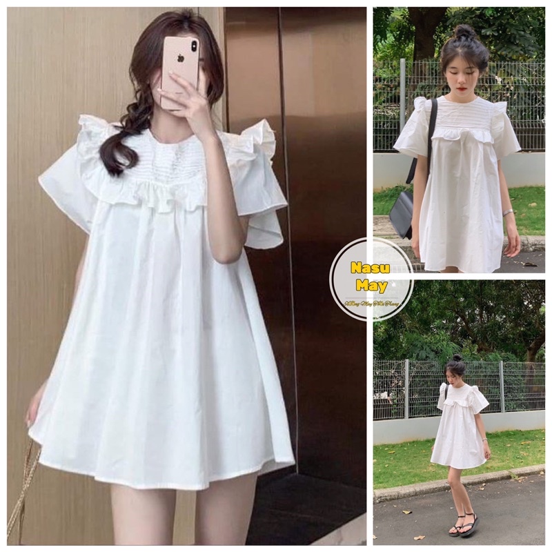 Váy Babydoll Cánh Tiên, Đầm màu Trắng Bánh Bèo ullzang nữ (cánh tiên) | BigBuy360 - bigbuy360.vn