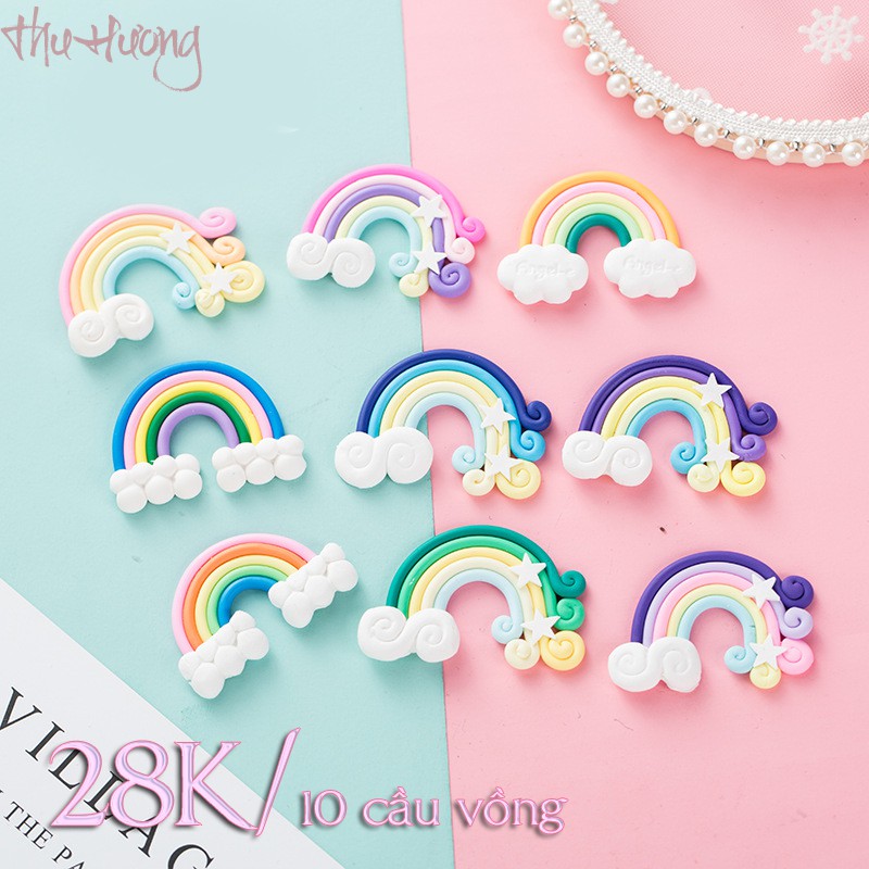 10 cầu vồng nhựa nhỏ - Phụ kiện bánh sinh nhật