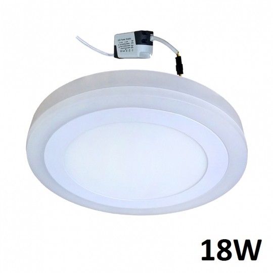 Đèn Led Ốp Nổi Áp Trần 18w Hình Tròn Ánh Sáng Trắng Tiết Kiệm Điện Năng Bền Bỉ Theo Thời Gian