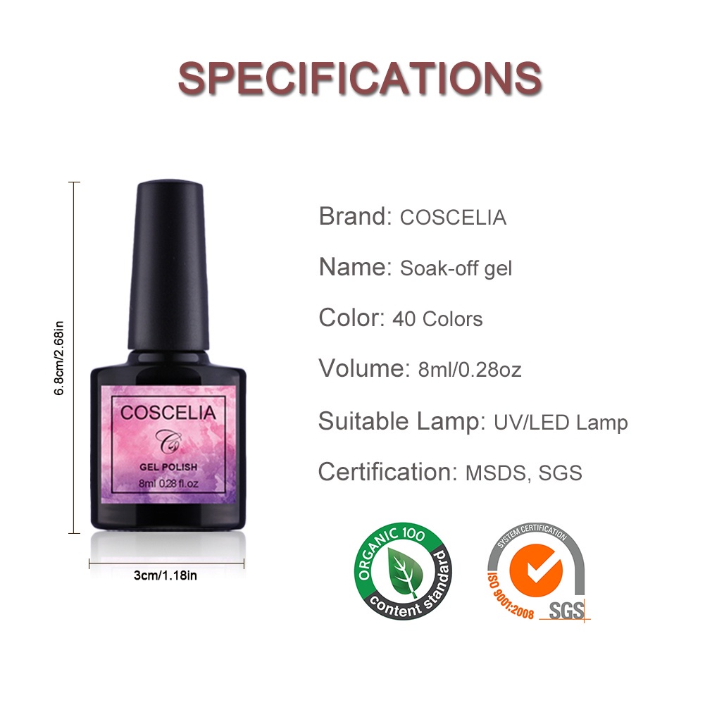 [Hàng mới về] Gel Sơn Móng Tay 8ml Độc Đáo Màu Sắc Lấp Lánh 21-40