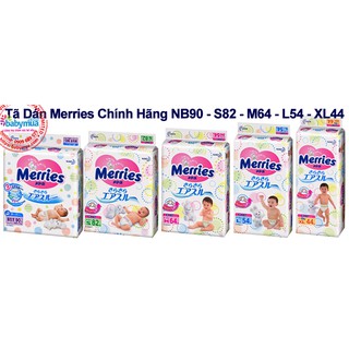 Bỉm/Tã  Merries dành cho trẻ em NewBorn-96/S-88/M-68/L-58