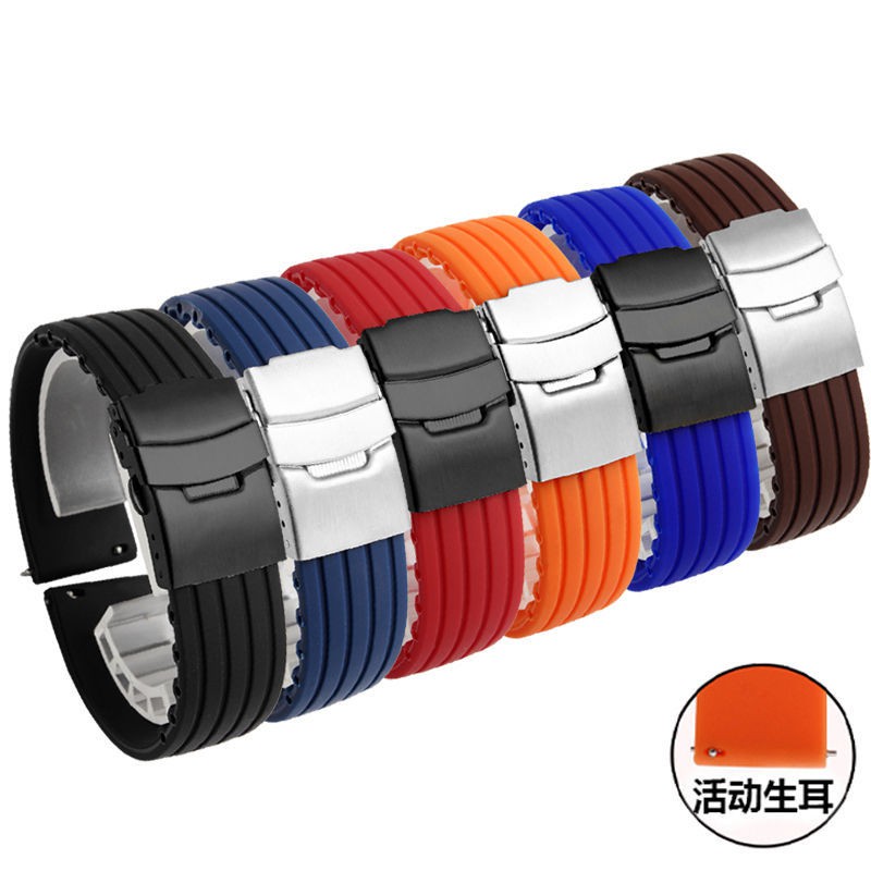 （Bolanxun） Chao Ju Dây đeo đồng hồ cao su 16 18 20 22 24mm Dây đeo đồng hồ nam silicon hình phổ quát cho nam Seiko