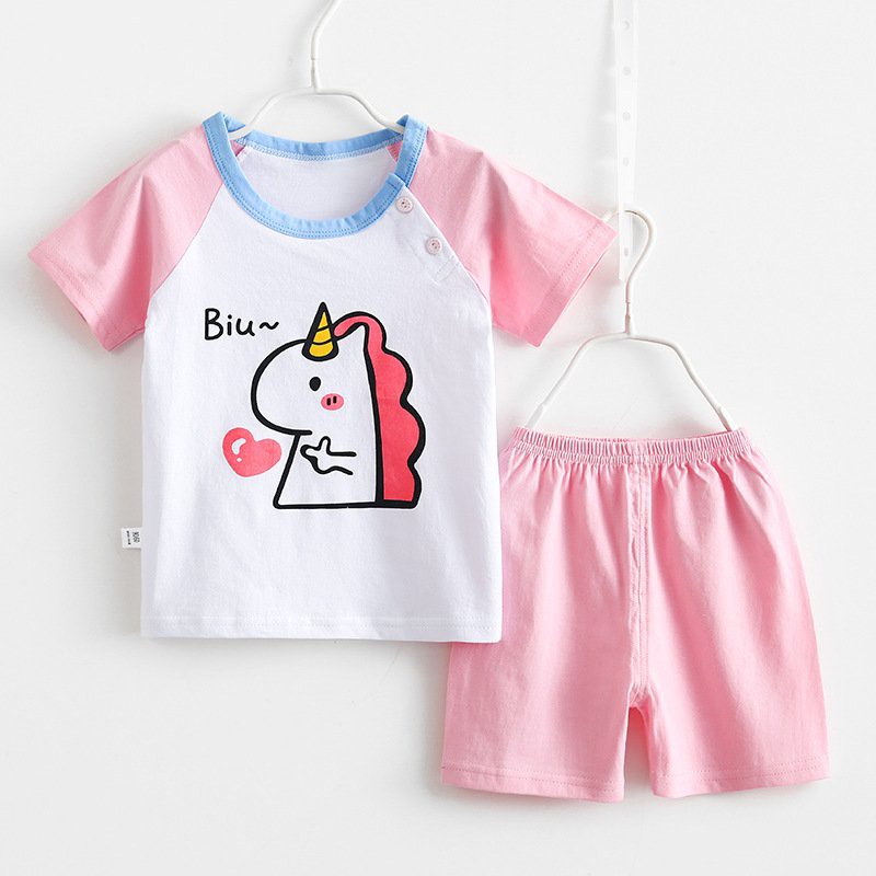 Bộ cotton cộc tay xuất Hàn cho bé