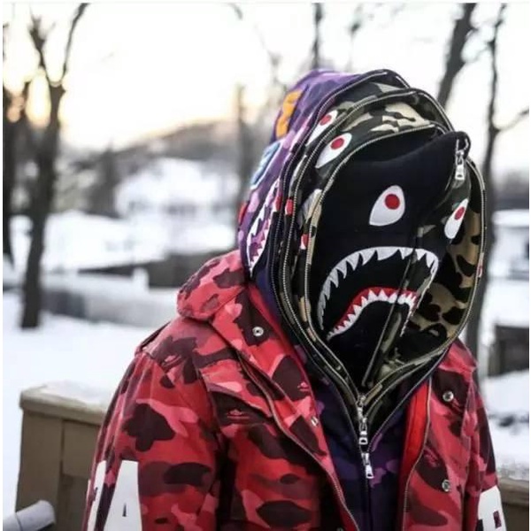Áo khoác Bape họa tiết rằn ri có khóa kéo dành cho nam và nữ