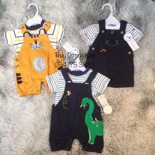 Set bộ yếm kèm áo phông hãng Babyclub dư xịn cho bé 0-24m