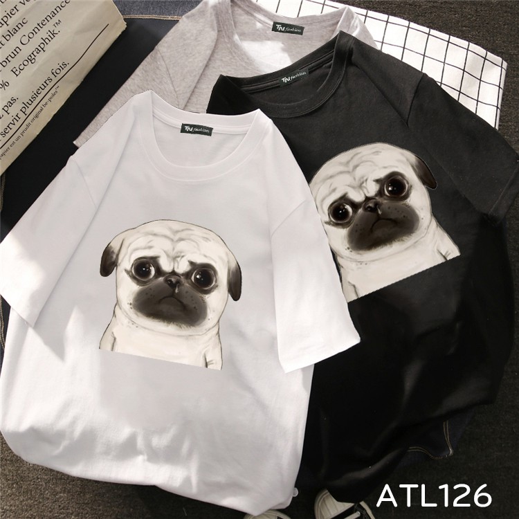 thêm size size đại XS đến 7XL form to ATL126 Có size 7XL Áo thun unisex tay lỡ hình chó pub