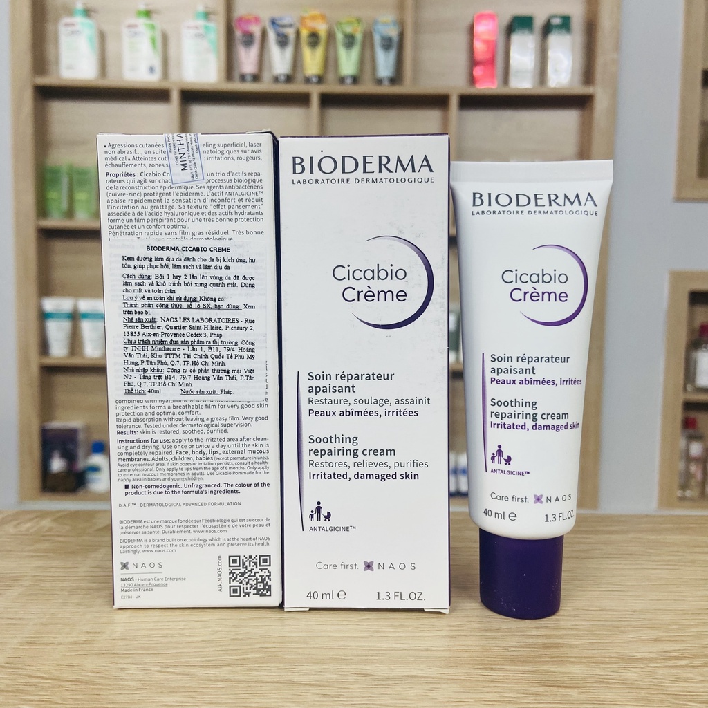 Kem dưỡng phục hồi da tổn thương Bioderma Cicabio Crème - 40ml