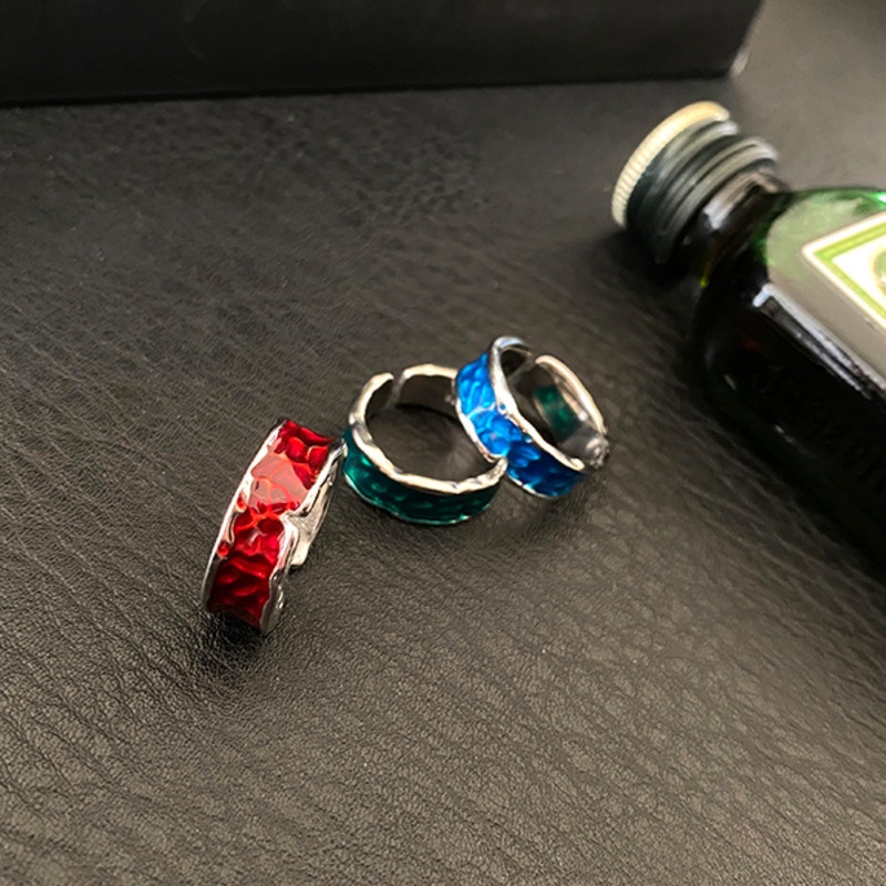 Nhẫn Hở Màu Xanh Lá Cây Phong Cách Hiphop Đường Phố Đơn Giản Thời Trang Cho Nam Và Nữ