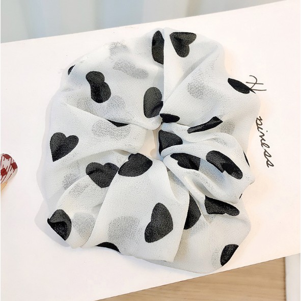 Dây Cột Tóc Vải Scrunchies Trái tim Phong Cách Hàn Quốc Cho Các Bạn Nữ