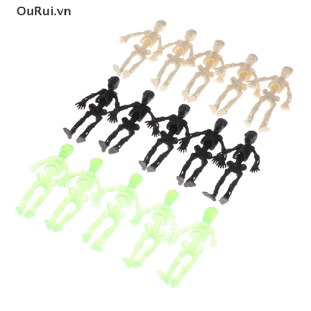 Bộ 5 Món Đồ Chơi Đầu Lâu Zombie Bằng PVC Trang Trí Tiệc Halloween