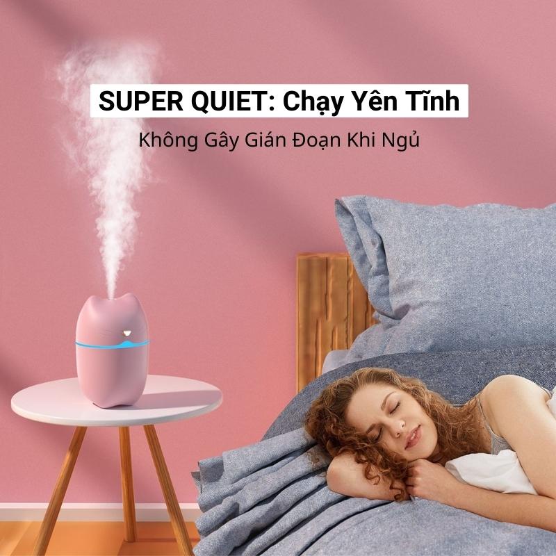 Máy Xông Tinh Dầu Phòng Ngủ Humidifier Hình Mèo Máy Khuếch Tán Tinh Dầu Xe Hơi TẤM THỊ Tỏa Hương Thơm Khử Mùi Diệt Khuẩn