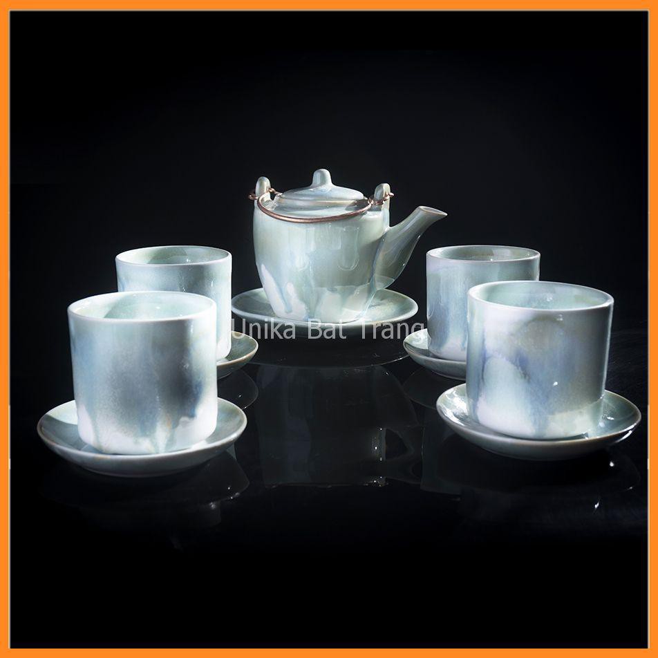 Bộ Ấm Chè Lục Giác Men Ngọc Trai - Bộ Ấm Trà Men Ngọc Trai Cực Kỳ Đẳng Cấp - Gốm Sứ Bát Tràng