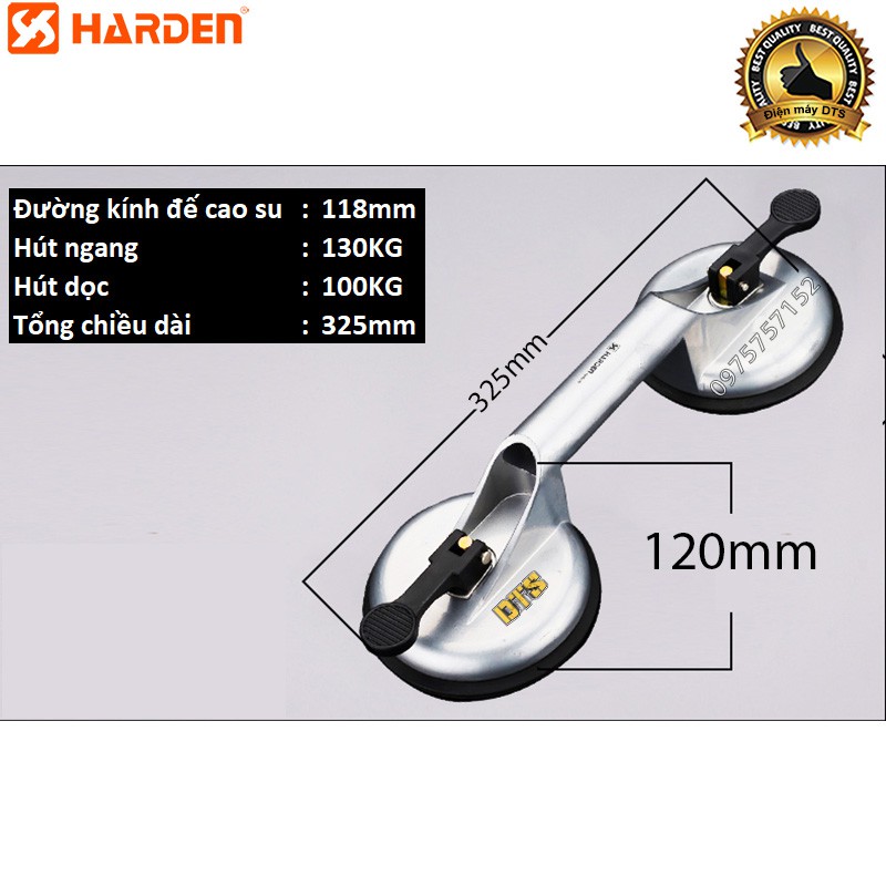 Hút kính, hít kính 2 chấu công nghiệp HARDEN PRO, C-MART hút gạch nhôm đúc nguyên khối, cao su nguyên chất lực hút mạnh