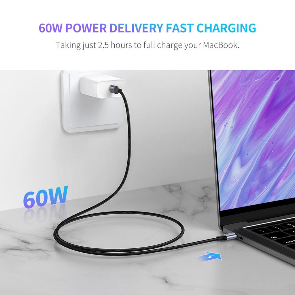 Cáp sạc USB Type C PD 60W UGREEN Cho Laptop Điện thoại Máy tính bảng | Ugreen 50150 50123 50125