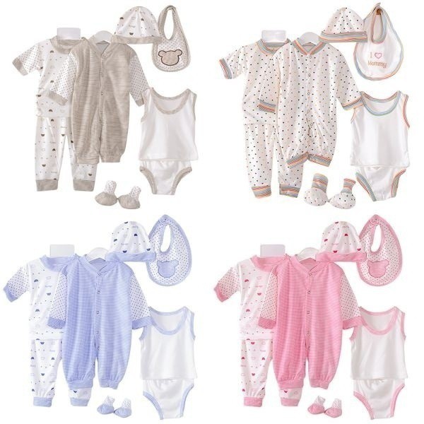 Bộ quần áo gồm 8 sản phẩm chất liệu cotton xinh xắn cho bé