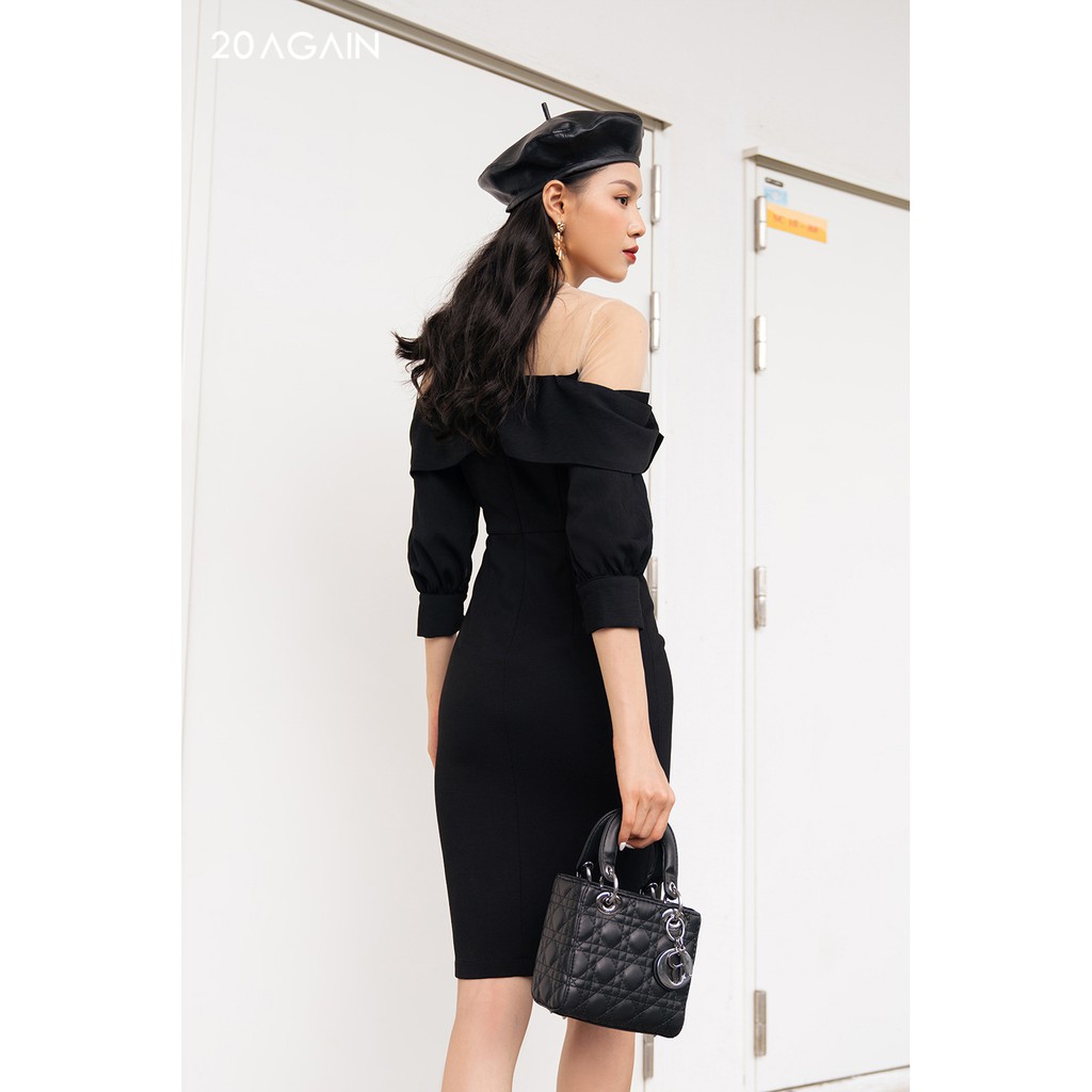 Đầm vải dài tay phối nơ ngực DDA0913 20again | BigBuy360 - bigbuy360.vn
