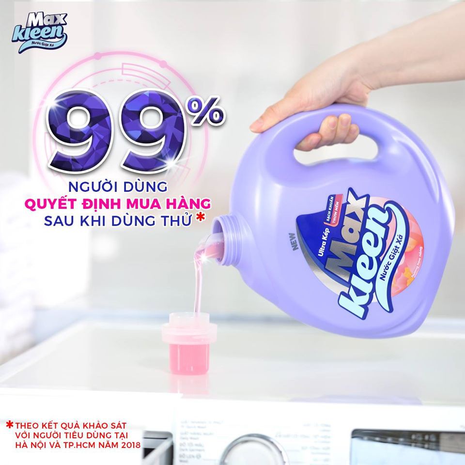 [Mã FMCGMALL giảm 8% đơn từ 250K] Túi Nước Giặt Xả Maxkleen 3.8kg (MỚI)