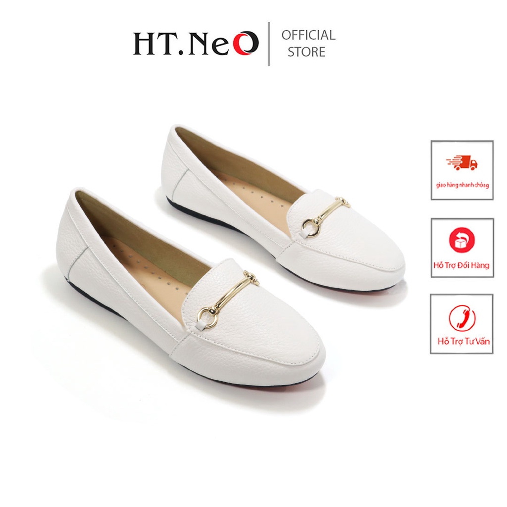 Giày Moca nữ - Giày búp bê nữ HT.NEO da bò thật ,đế cao su êm mềm ,thiết kế trẻ trung ,sang trọng , lịch sự GM10