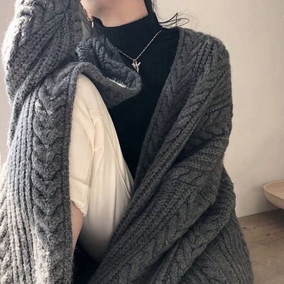Áo khoác cardigan dệt kim dáng rộng thời trang trẻ trung