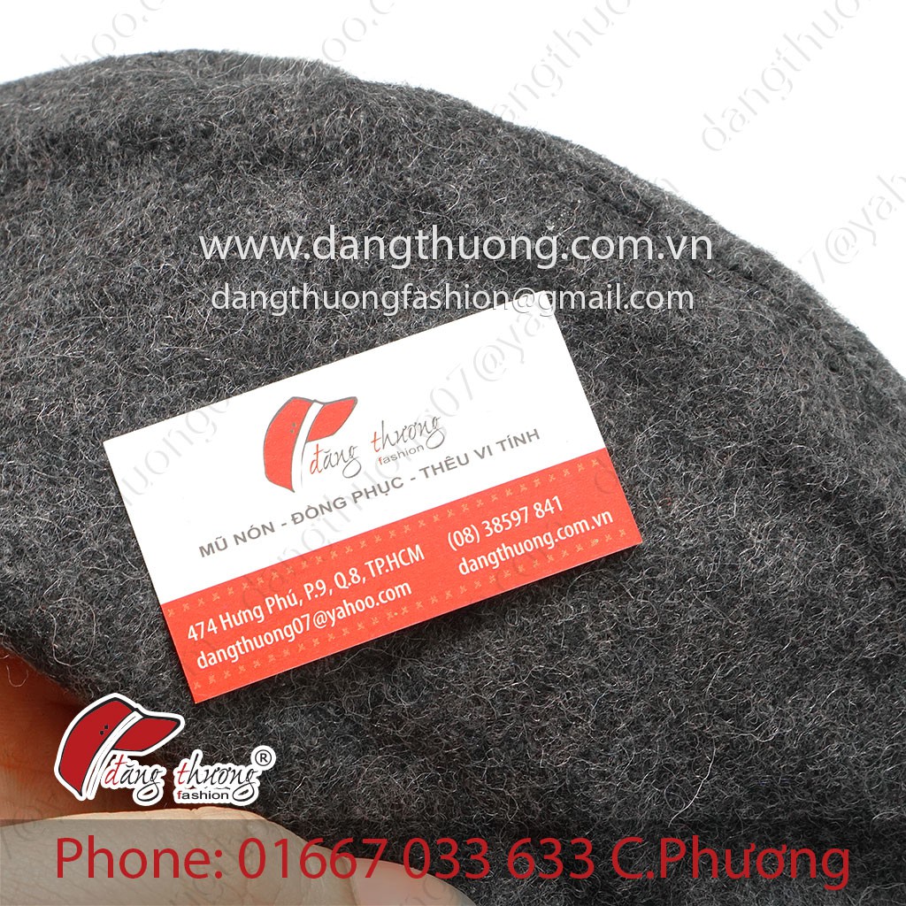 Mũ nồi beret Nỉ Dạ dày dặn ( không phải loại len mỏng) HÌNH THẬT xám đen