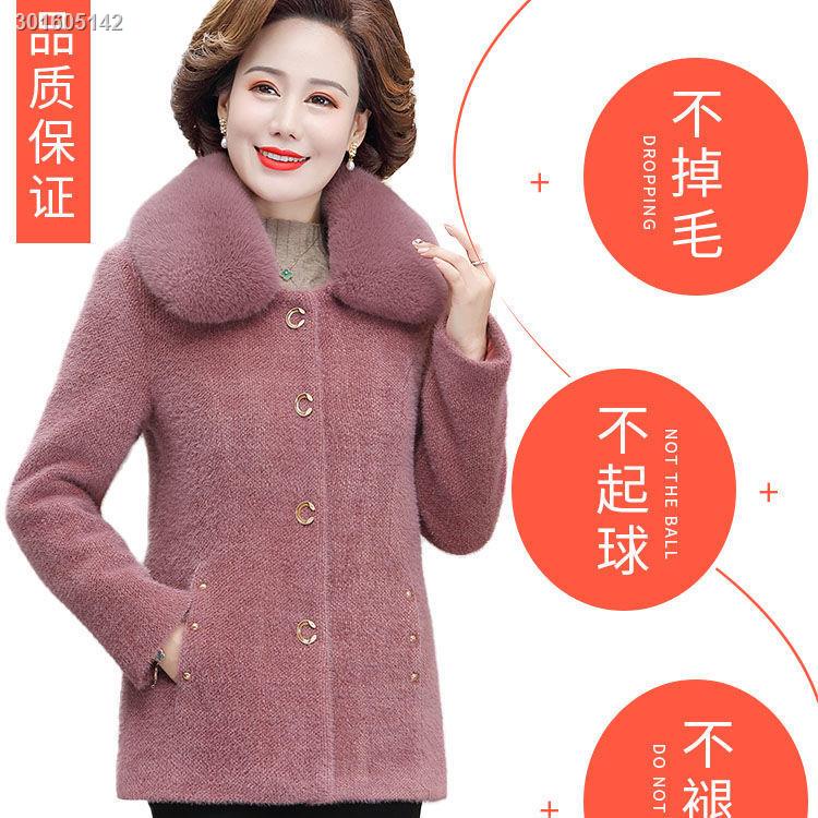 Mother s autumn and winter clothes foreign style ferret fleece jacket middle-aged women s autumn coat middle-aged and elderly short coat temperament top