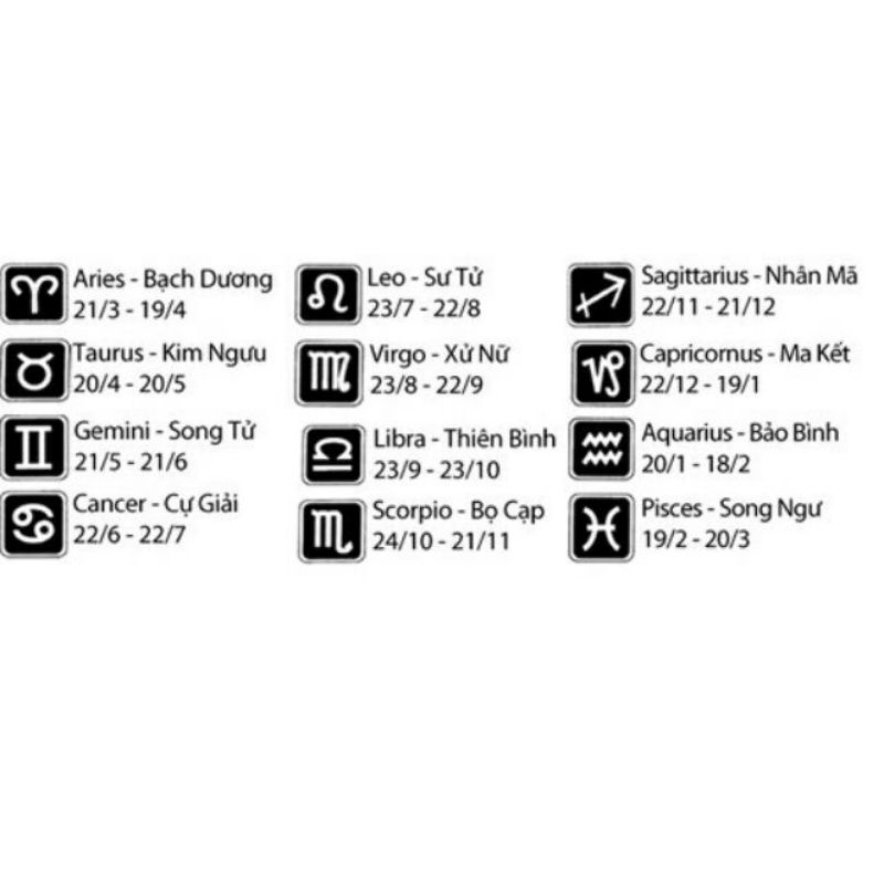 Vòng tay chỉ đỏ 12 cung hoàng đạo cho nam và nữ