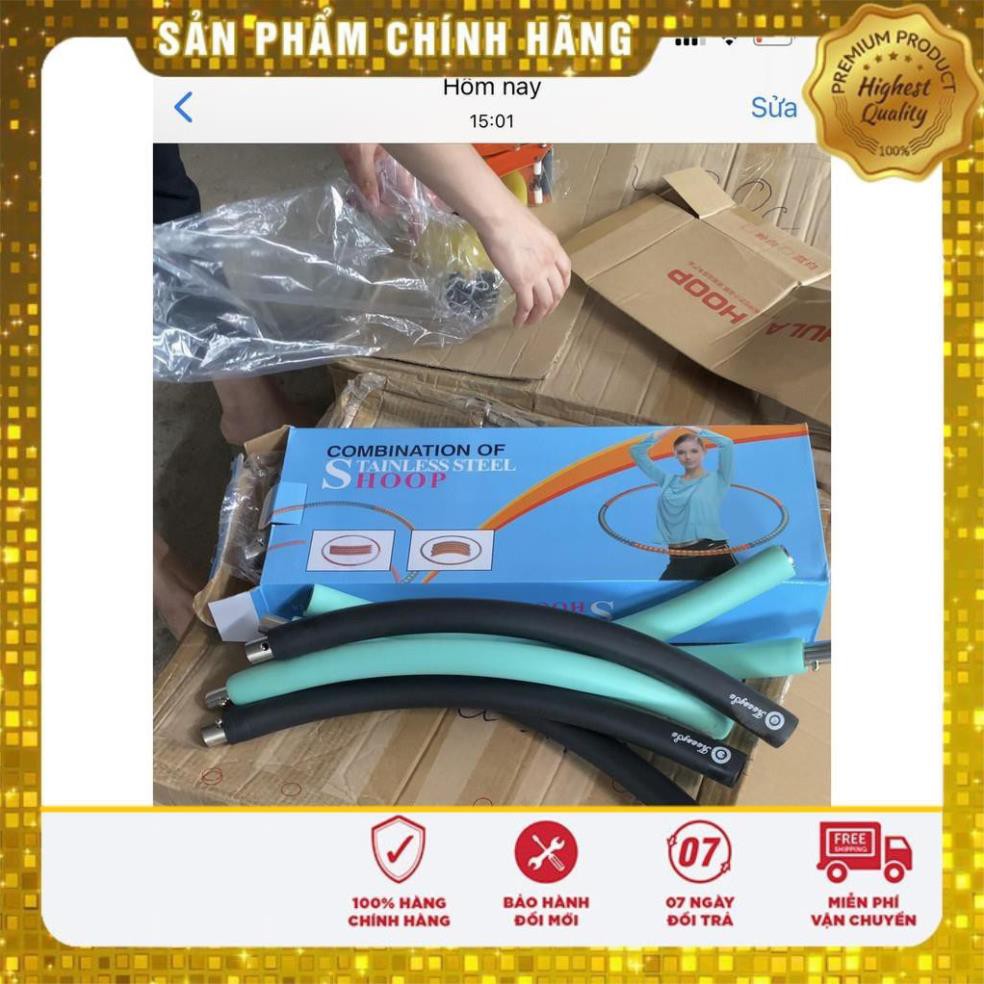 Hot Vòng Lắc Eo Lõi Thép Không Rỉ Hula Hoop, Vòng Lắc Bụng [Ảnh Thật và Video Shop Tự Quay]