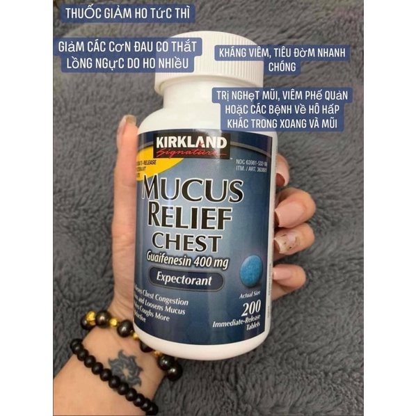 Bao đựng Mucus Relief Chest của Kirkland