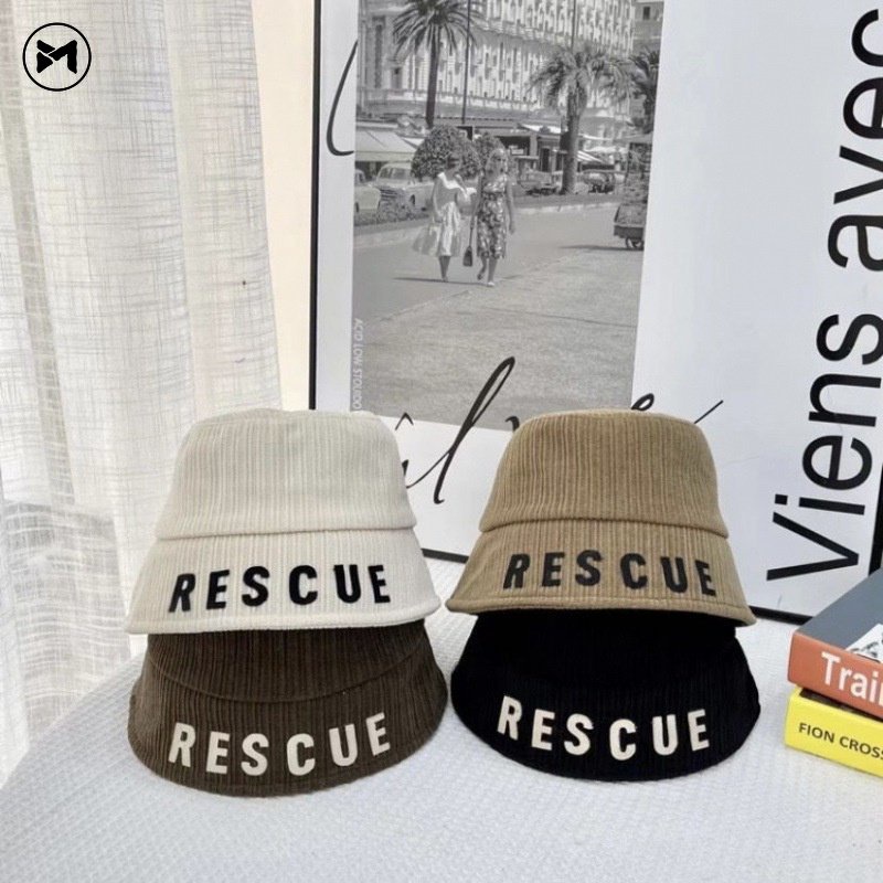Mũ Tai Bèo Nhung Kẻ Thêu Chữ Phong Cách Thời Trang Vintage Nhật Bản