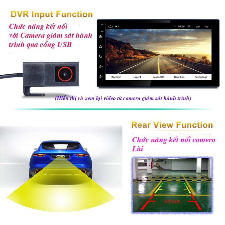 Đầu DVD Android Cho Ô Tô (Tặng Camera Lùi) Tích Hợp GPS Chỉ Đường - Màn Hình Full HD Android 8.0 Đa Năng