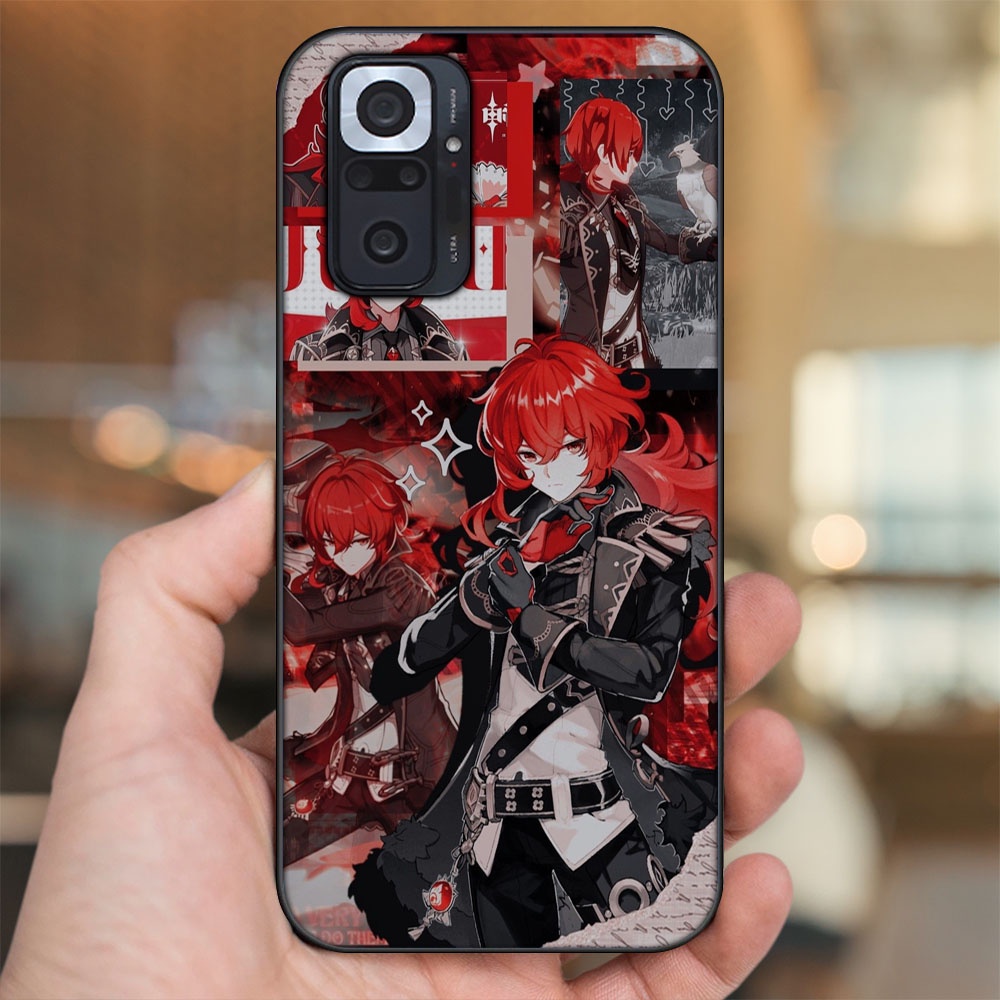 Ốp lưng Xiaomi Redmi Note 10 Pro viền đen in hình Diluc Genshin Impact