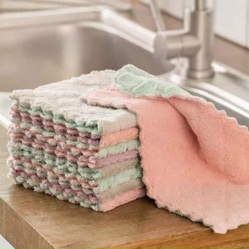 KHĂN LAU BẾP ĐA NĂNG SIÊU THẤM KHÔNG VIỀN bịch 10 cái .